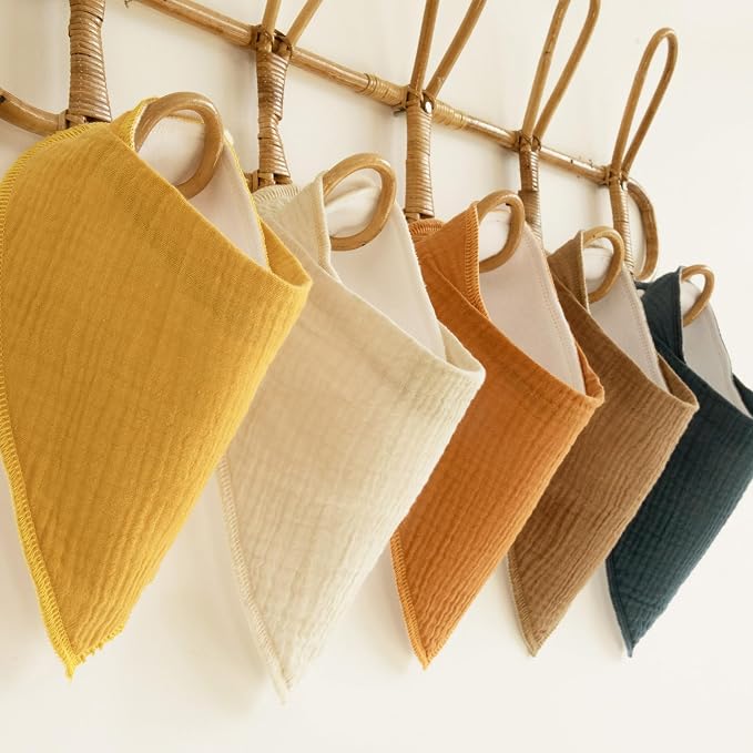 Muslin Baby Bibs 8 Pack, Baby Bandana Drool Bib - Image 7