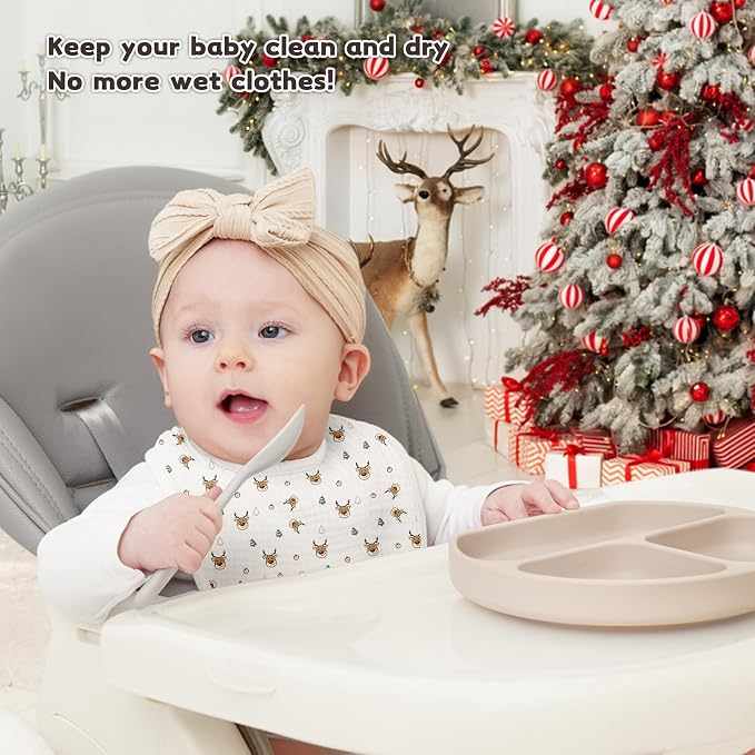 Susurration Muslin Baby Drool Bibs 6Pack Soft Square Adjustable Baby Bandana - Image 2