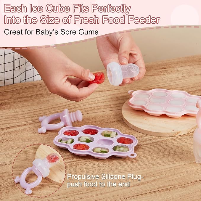 KingKam Baby Breastmilk Popsicle Molds & Baby Fruit Feeder, Baby Food Freezer - Image 4