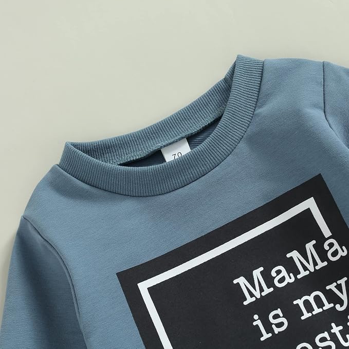 Toddler Baby Boy Clothes Solid Color Long Sleeve Crewneck Sweatshirt Top Casual - Image 3