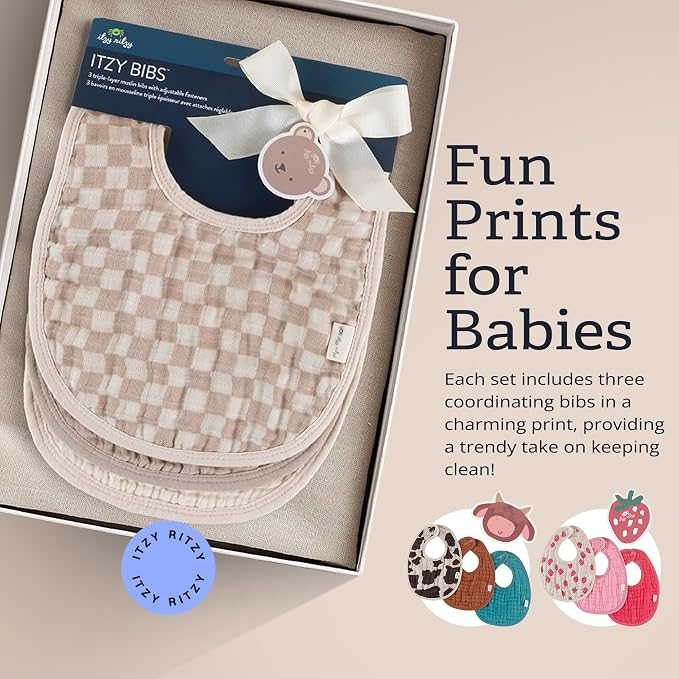 Itzy Ritzy Set of 3 Baby Bibs - Image 6