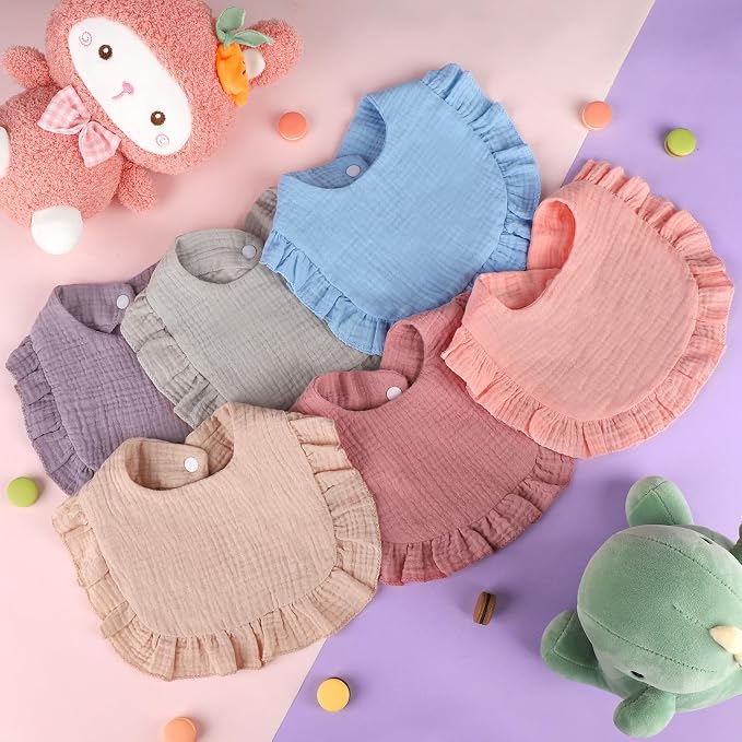 Accmor Muslin Baby Drool Bibs 6 Pack Baby Bandana Drool Bibs Soft Cotton Baby - Image 7