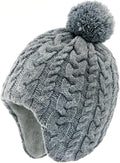 Duoyeree Kids Beanie Hat for Boys Girls Pom-pom Kint Hats Cozy Lining Winter by Duoyeree