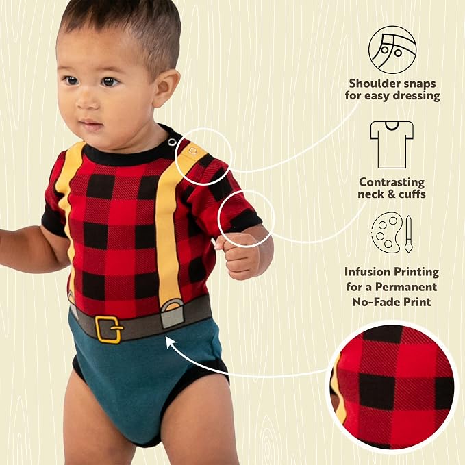 Lazy One Cute Unisex Baby Bodysuit, Cute Animal Designs, 6-18 Months - Image 5
