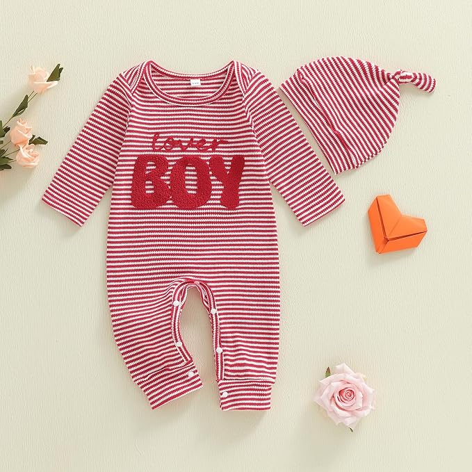 Fernvia Newborn Baby Boy Clothes Letters Print Bodysuit 3 6 9 12 18 Months Long - Image 3