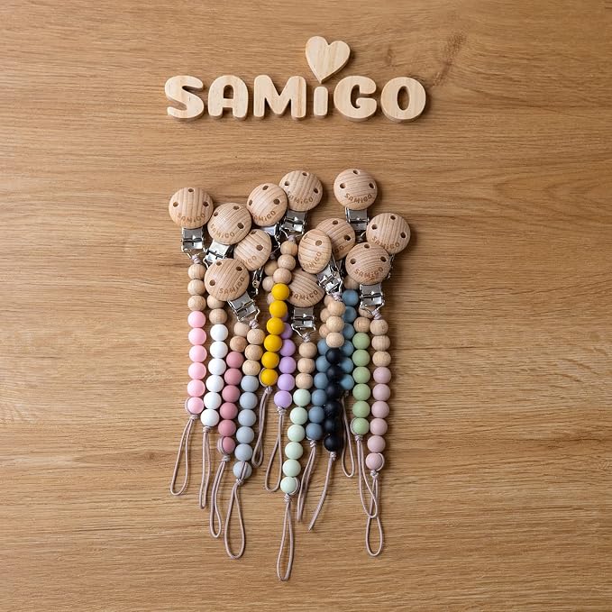 SAMiGO Pacifier Clips Holders Silicone Paci Binky Clips - Image 5