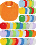 JaGely 30 Pack Baby Muslin Bandana Bibs Multicolor Solid Unisex Waterproof by JaGely