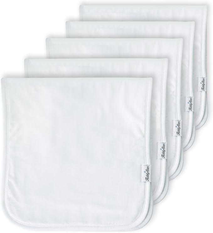 5-Pack Organic Cotton Burp Cloths – Large, Ultra-Soft 3-Layer Towels by KiddyStar%C2%AE