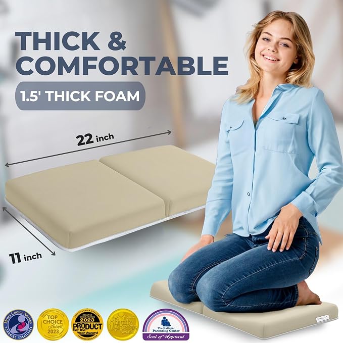Comfortable Baby Bath Kneeler and Elbow Rest Pad Set – Thick Memory Foam Bath - Image 2