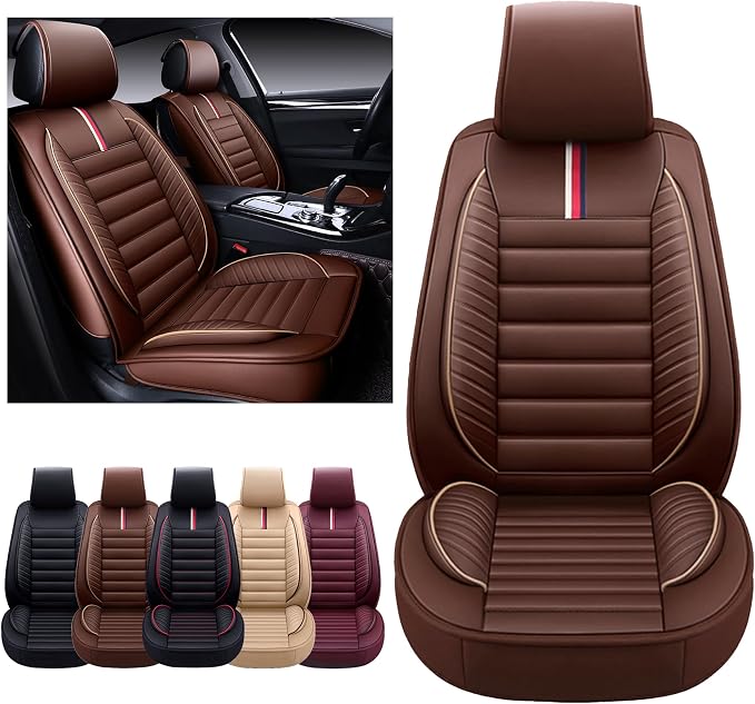 OASIS AUTO Car Seat Covers Premium Waterproof Faux Leather Cushion Universal - Image 7