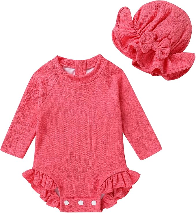 YOUNGER TREE Infant Baby Girls Swimsuit Long Sleeve Swimsuits One Piece by YOUNGERTREE