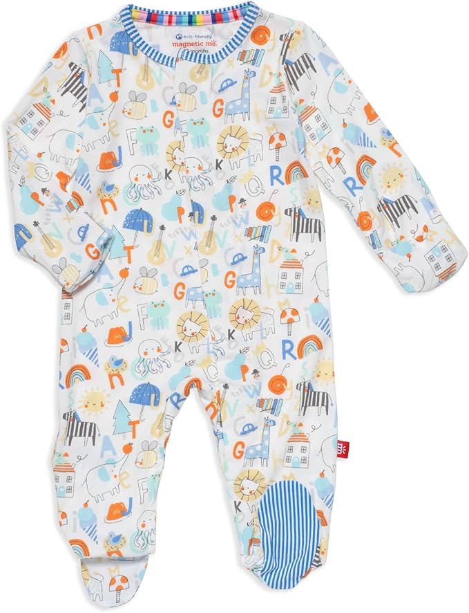 Magnetic Me Boys Modal Magnetic Baby Footie Pajamas | Silky Soft Modal Fabric | by magneticme