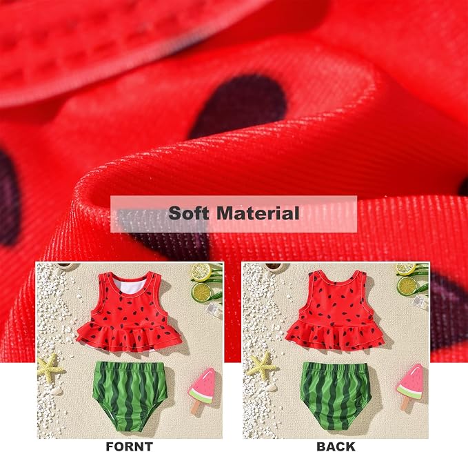 Aalizzwell Toddler Baby Girl Bathing Suit Two Piece Swimsuit Bikini Beach Wear - Image 3