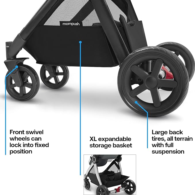 Mompush Ultimate2 Baby Stroller, Premium Convertible Full-Size Stroller - Image 5