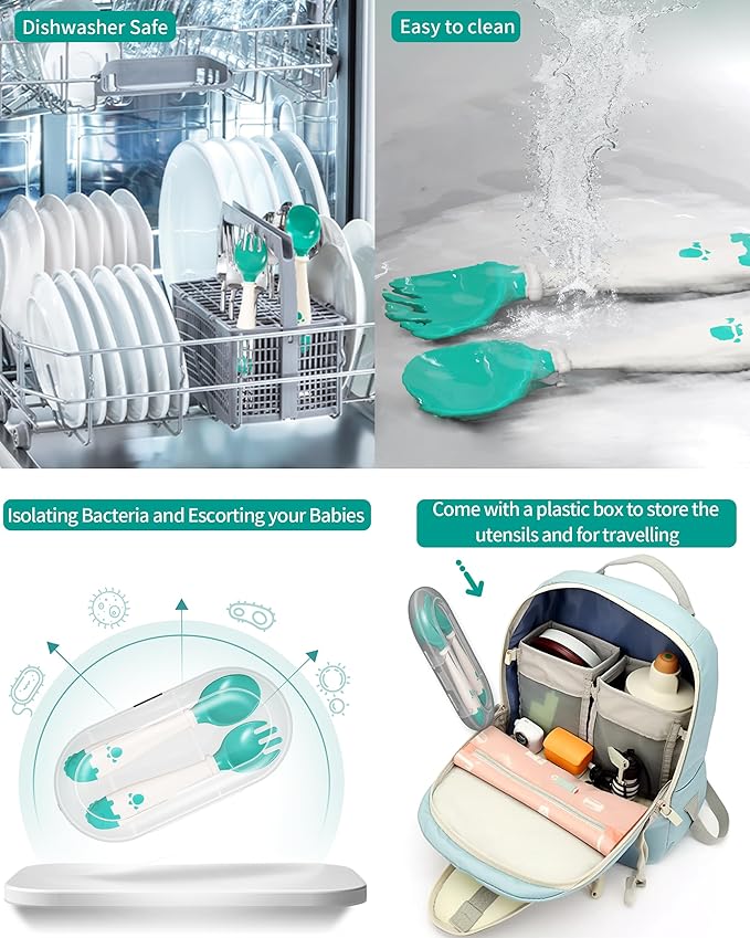 Deejoy Toddler Utensils, Self-feeding Flatware Set withTravel Case, Baby Spoons - Image 4