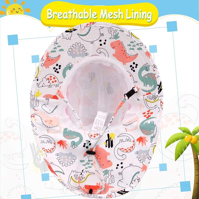 XIAOHAWANG Girls Sun Hat Baby Beach Hats Boys UPF 50+ Kids Summer Protection - Image 3