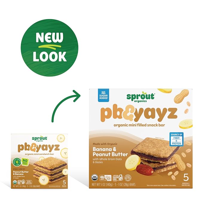 Sprout Organics, PB & Yayz Toddler Snack Bars, Peanut Butter & Banana, 30 Bars - Image 6