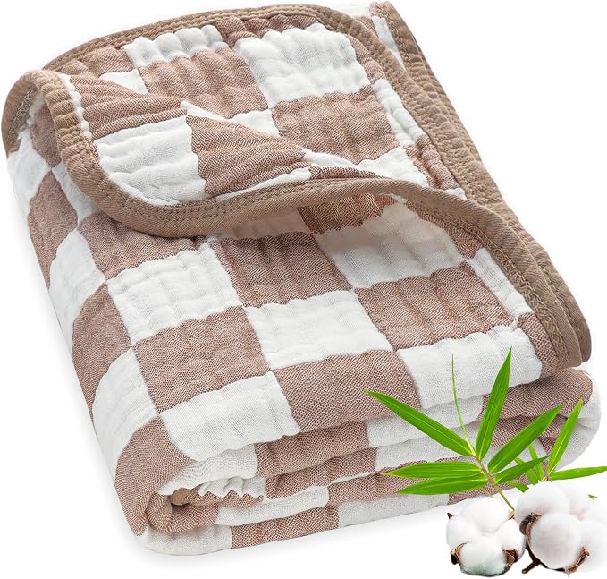 Ultra Soft Muslin Baby Blanket Neutral Versatile 6 Layers Swaddle and Bed by BEILIMU