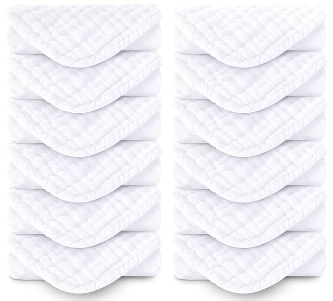 Muslin Burp Cloths 100% Cotton Large 20''x10'' Extra Soft and Absorbent Baby by Spotted+Play