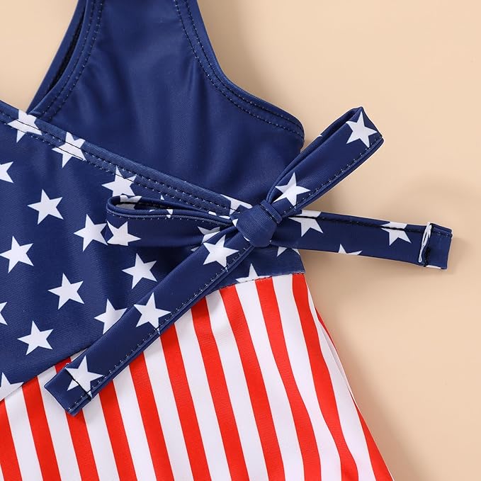 Happy Town Toddler Swimsuit Girl One Piece Bathing Suit Color Block Swimwear - Image 5