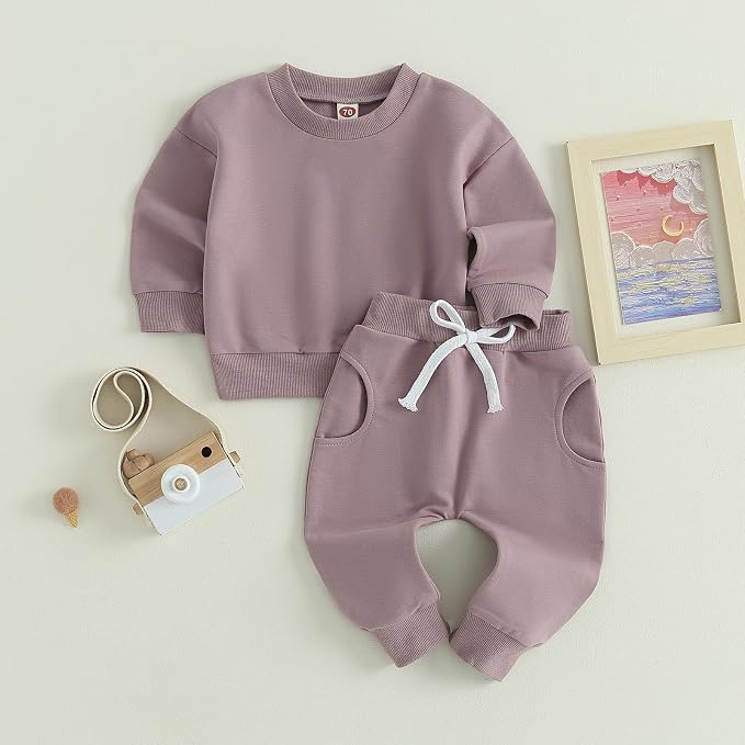 Fernvia Toddler Baby Girl Clothes 3 6 9 12 18 24 Months Fall Outfits Solid Long - Image 6