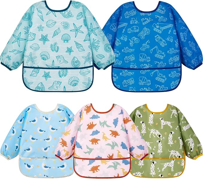 Lictin Long Sleeve Bibs 5 Pack by Lictin