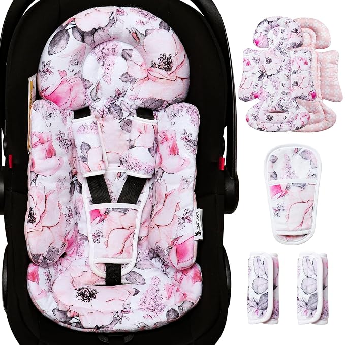 Infant Car Seat Insert, Enlarged Head Support by BOMOLOUR