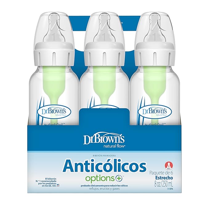 Dr. Brown’s Natural Flow® Anti-Colic Options+™ Narrow Baby Bottles 8 oz/250 mL - Image 2
