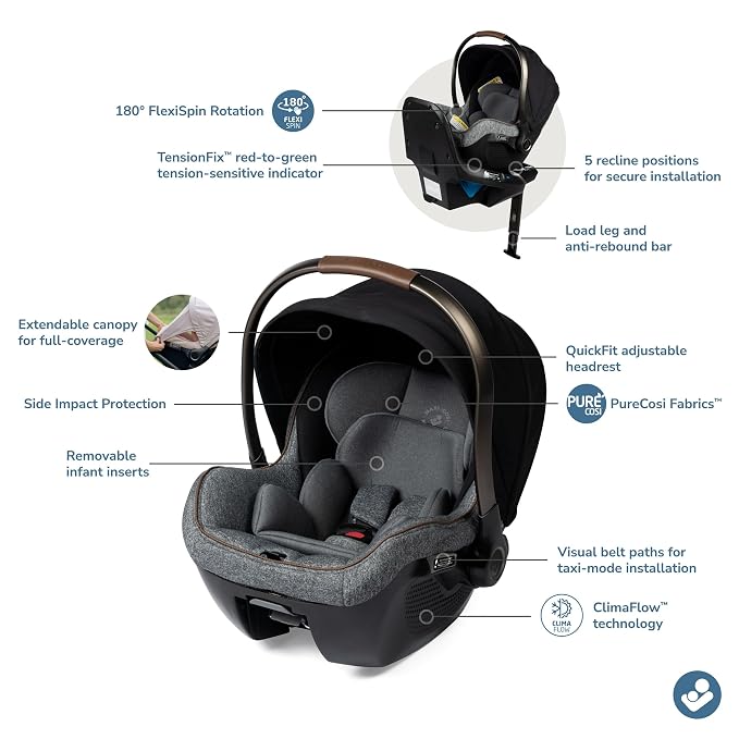 Maxi-Cosi Peri™ 180 Rotating Infant Car Seat, Baby Car Seat Rotating Carseat - Image 2