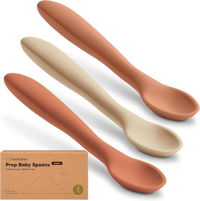 KeaBabies Silicone Baby Spoons, Self Feeding 6-12 months by KeaBabies