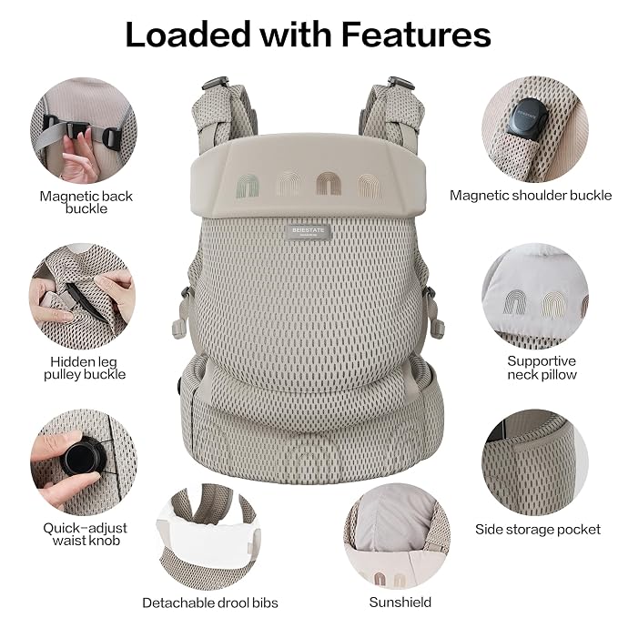 Rainbow Baby Carrier Newborn to Toddler, Breathable Mesh Baby Carrier - Image 6