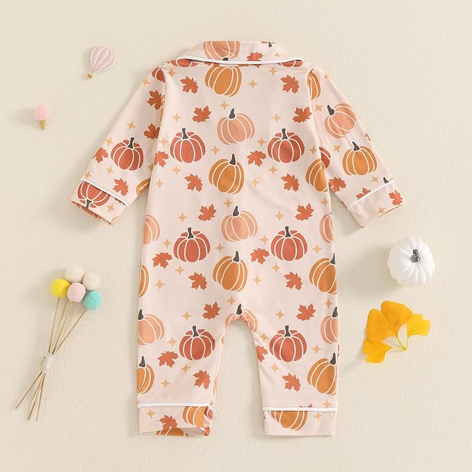 Balaflyie Baby Girl Button Down Pajamas Romper One-Piece Jumpsuit Long Sleeve - Image 2