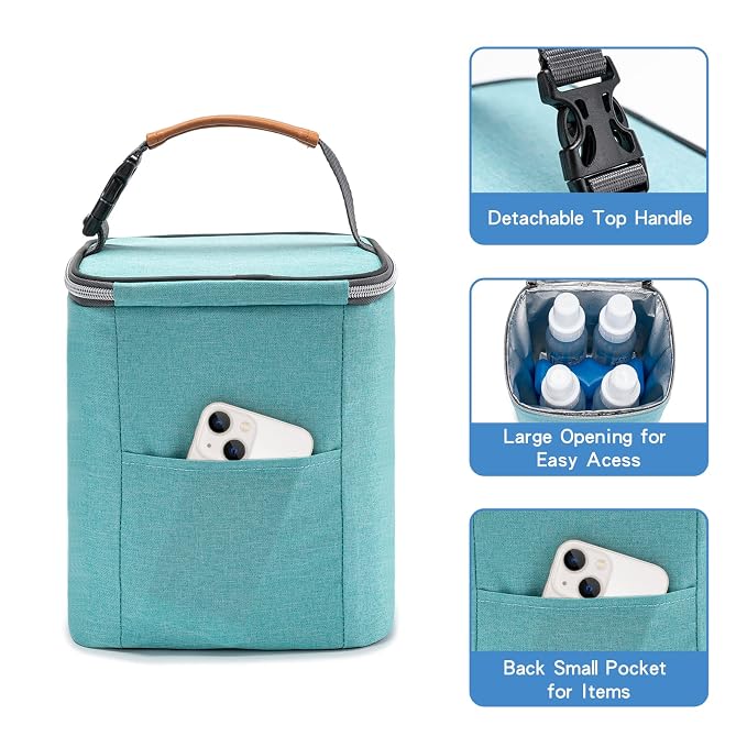 Breast Milk Cooler Bag with Ice Pack Fits 4 Baby Bottles Up to 9 Ounce - Image 4