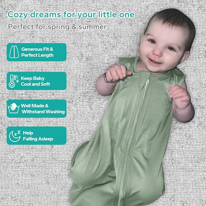 Rayon Made from Bamboo Sleep Sack, 0.5 TOG Wearable Blanket Baby, Lightweight - Image 5