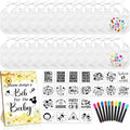Newwiee 55 Pcs White Bibs for Baby Decorating Design a Bib Decorate Plain by Newwiee