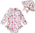Infant Baby Girl Swimsuit One-Piece Long Sleeve Rash Guard by YOUNGERTREE