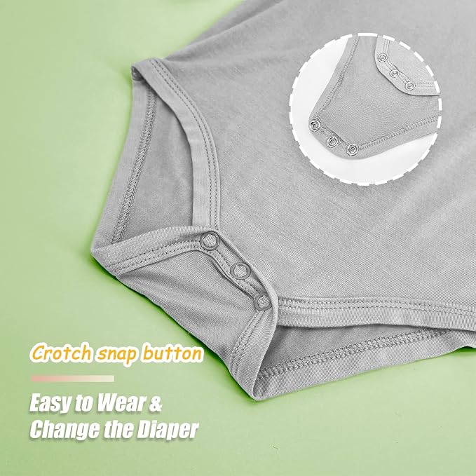 Jimonda Baby Bodysuits Rayon from Bamboo Short Sleeve Baby Boys Girls Rompers - Image 6
