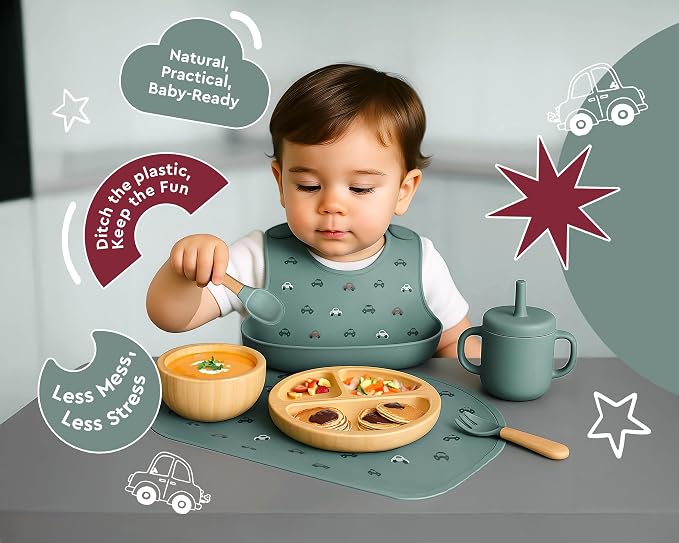 Bamboo Baby Feeding Set for Infants & Toddlers - Image 2