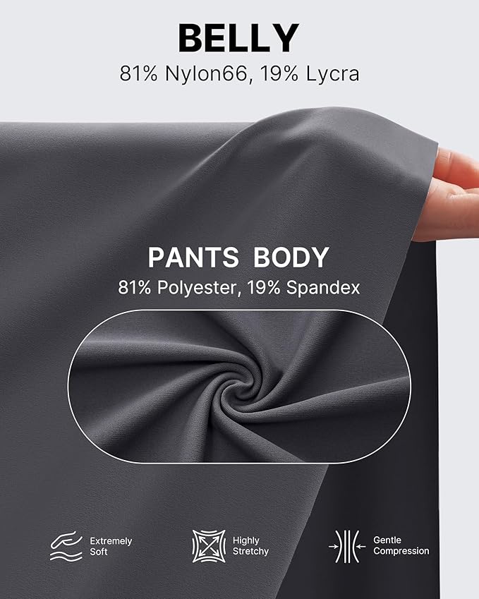 G4Free Maternity Pants Over The Belly Yoga Dress Work Pregnancy Pants Stretchy - Image 4