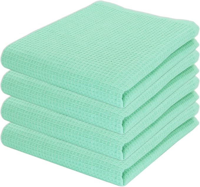 PurpleEssences Waffle Weave Kitchen Towel, 100% Cotton by PurpleEssences
