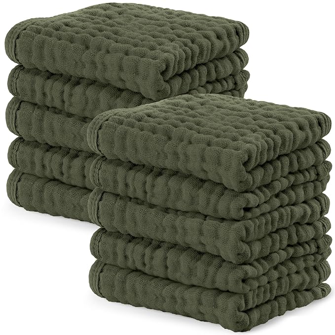 Comfy Cubs Muslin Baby Washcloths 10 Pack by ComfyCubs