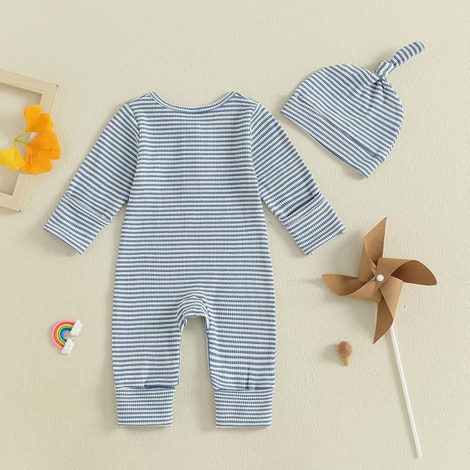 Kuriozud Newborn Infant Unisex Baby Boy Girl Clothes Button Romper Jumpsuit - Image 4