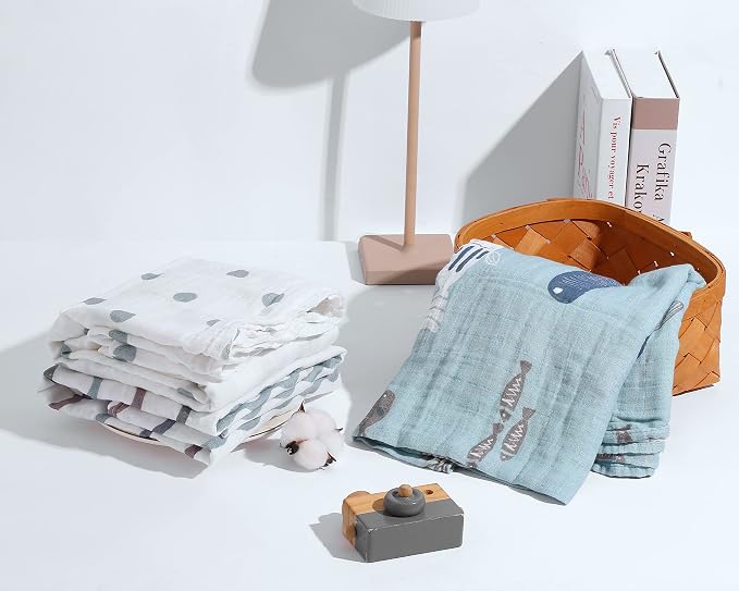 Muslin Baby Quilt 100% Cotton Newborn Blanket 47" X 47" 2 Layers Muslin Swaddle - Image 4
