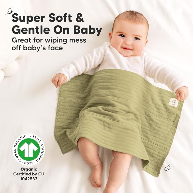 KeaBabies Organic Cotton Burp Cloths Baby Girl, Boy - Image 4