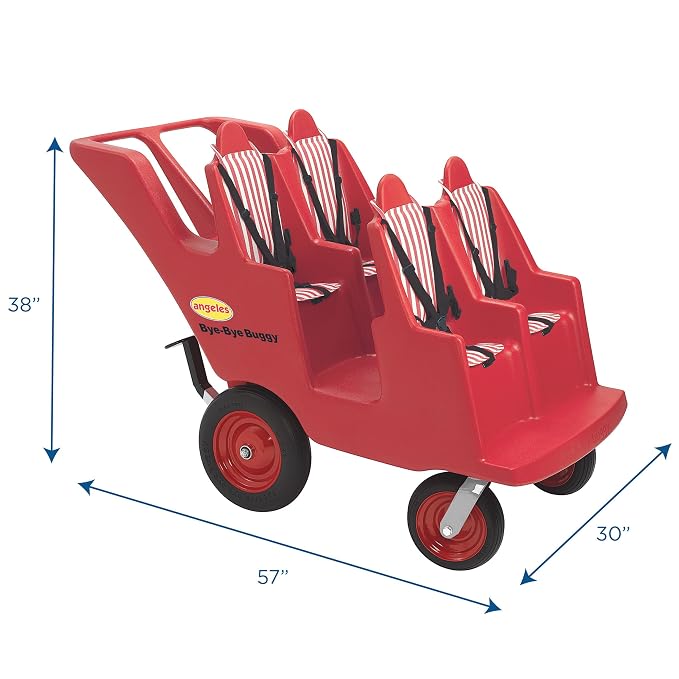 Children’s Factory 4 Passenger Bye-Bye Buggy, Daycare or Preschool Stroller - Image 2
