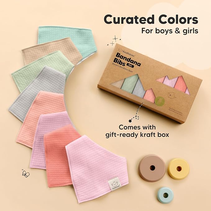 KeaBabies 8-Pack Bandana Bibs for Baby Girls, Boys - Image 9