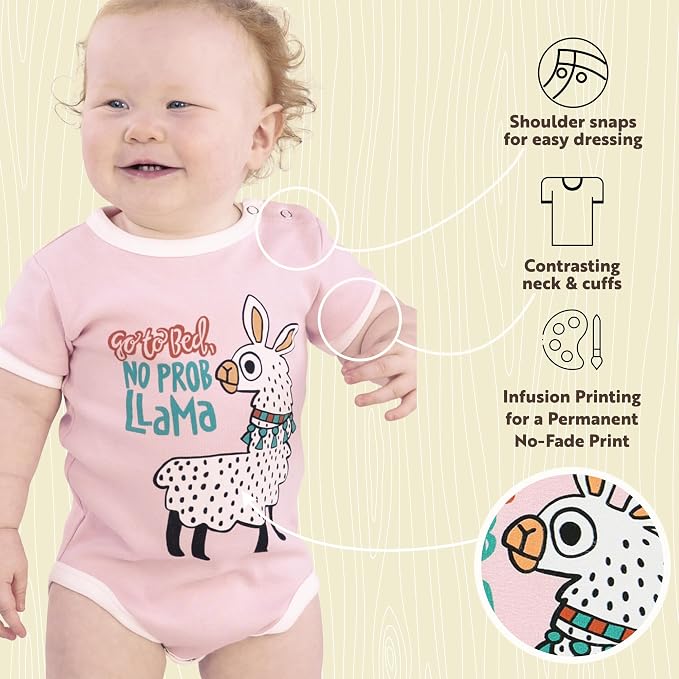 Lazy One Cute Unisex Baby Bodysuit, Cute Animal Designs, 6-18 Months - Image 5