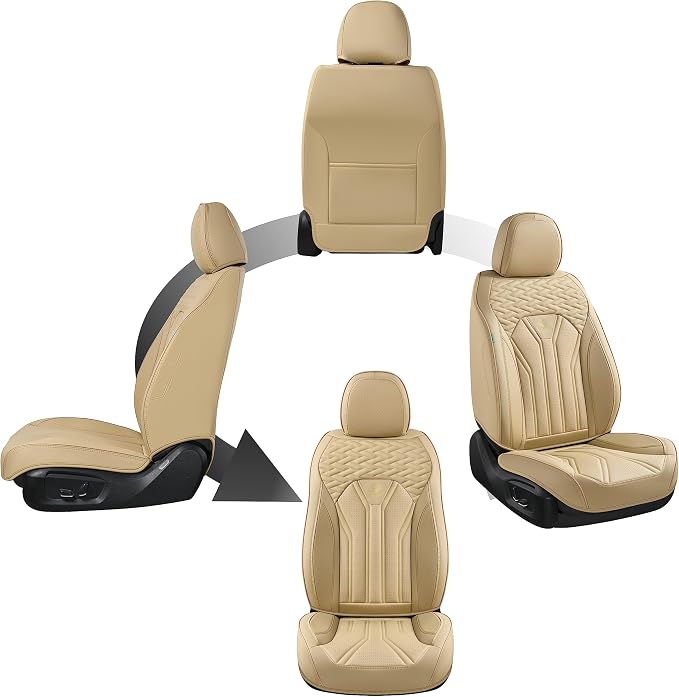 FLORICH Leather Seat Covers, Seat Covers Full Set, Car Seat Protectors 5 Seats - Image 6