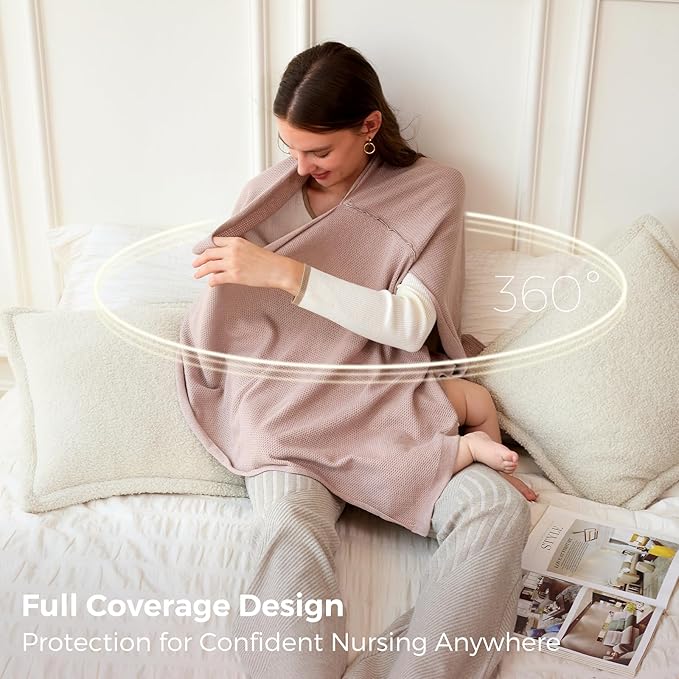 Momcozy Nursing Cover for Breastfeeding, Soft Privacy Poncho, Portable Breast - Image 6