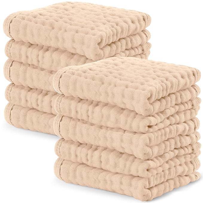 Comfy Cubs Muslin Baby Washcloths 10 Pack by ComfyCubs
